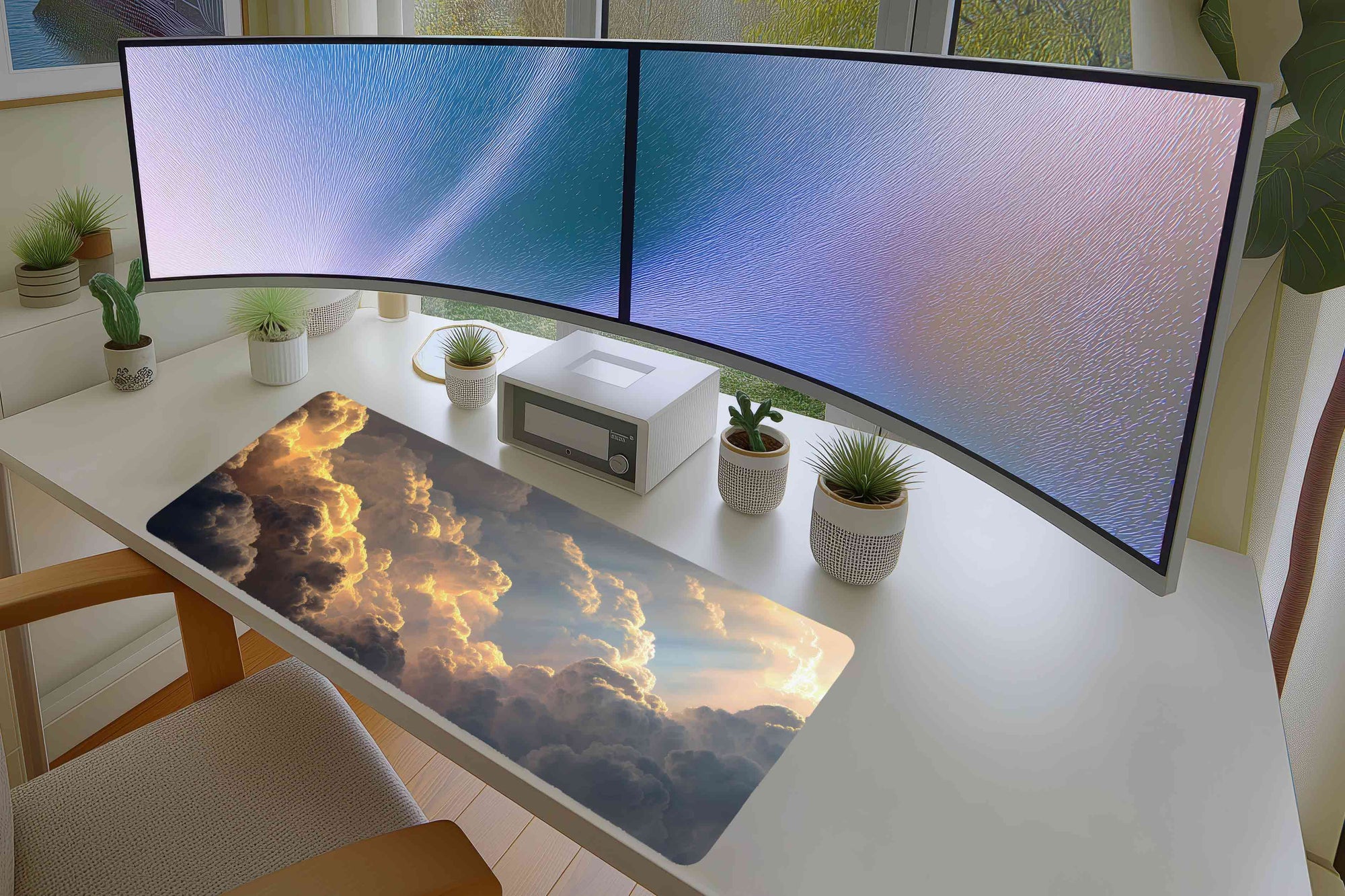 Radiant Sunset Cloudscape Mousepad – Dreamy Sky Aesthetic