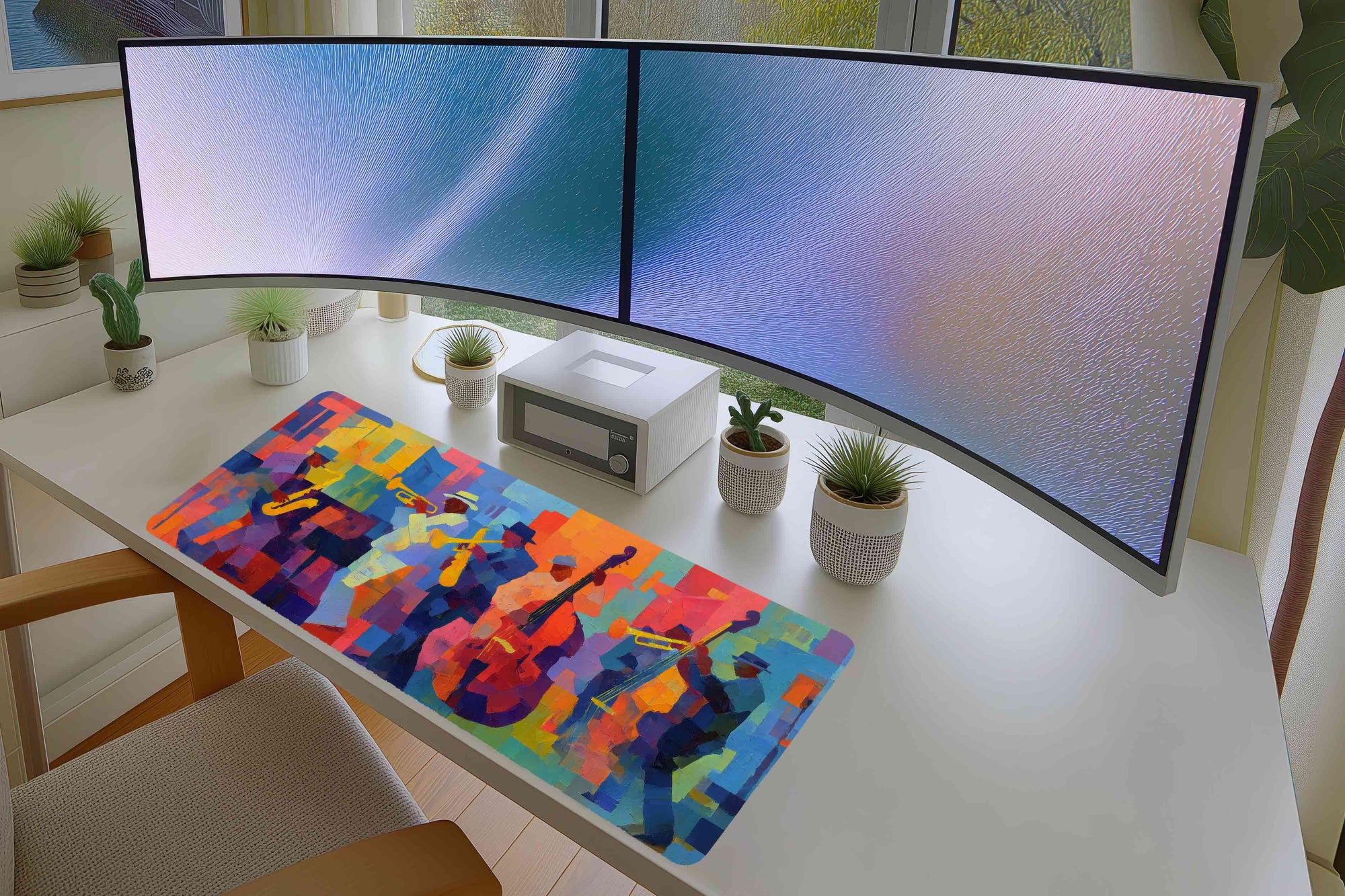 Colorful Jazz Band Mousepad – Abstract Music Art