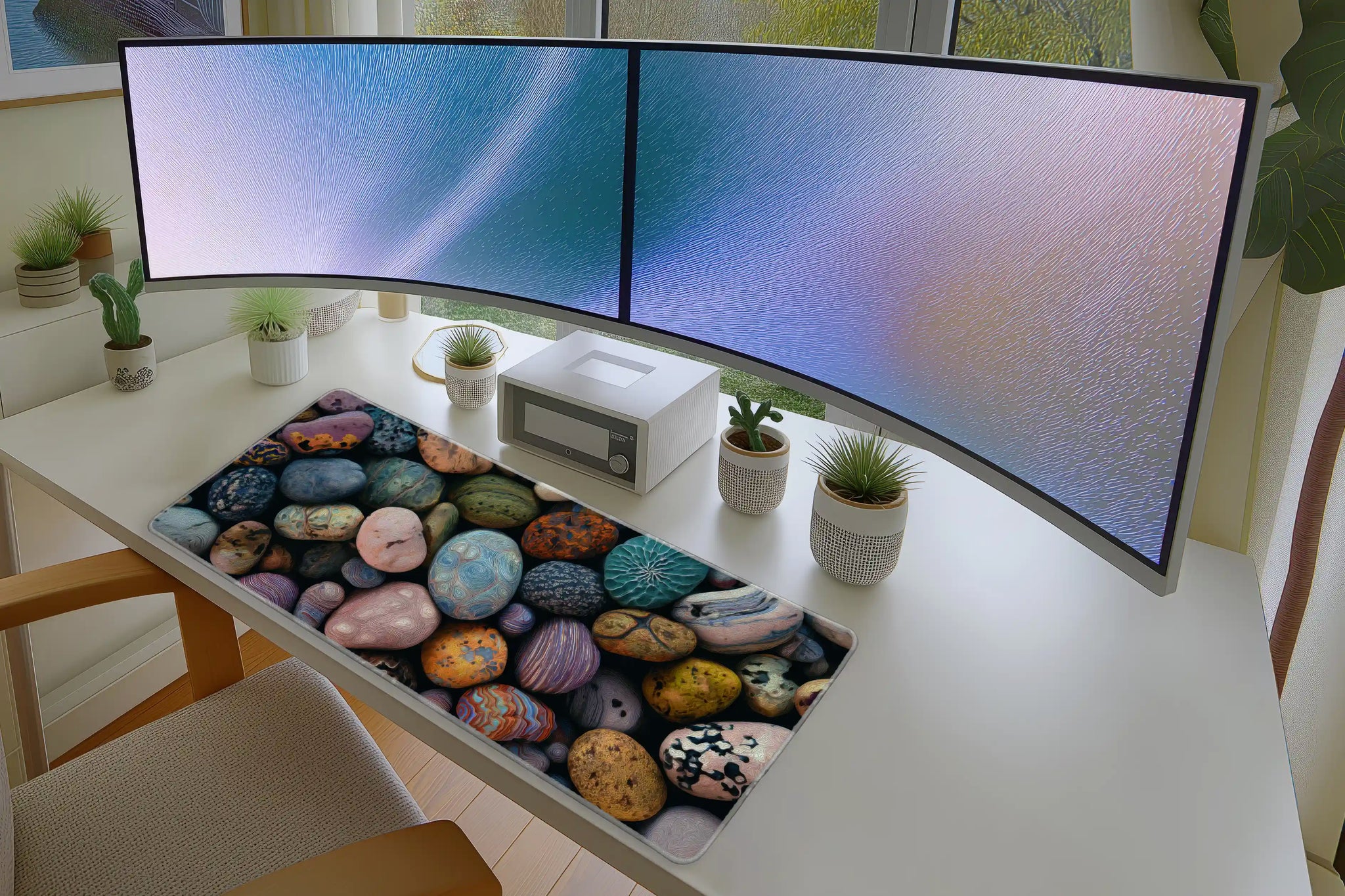 Colorful Abstract Stone Pattern Mouse Pad – Artistic Desk Mat