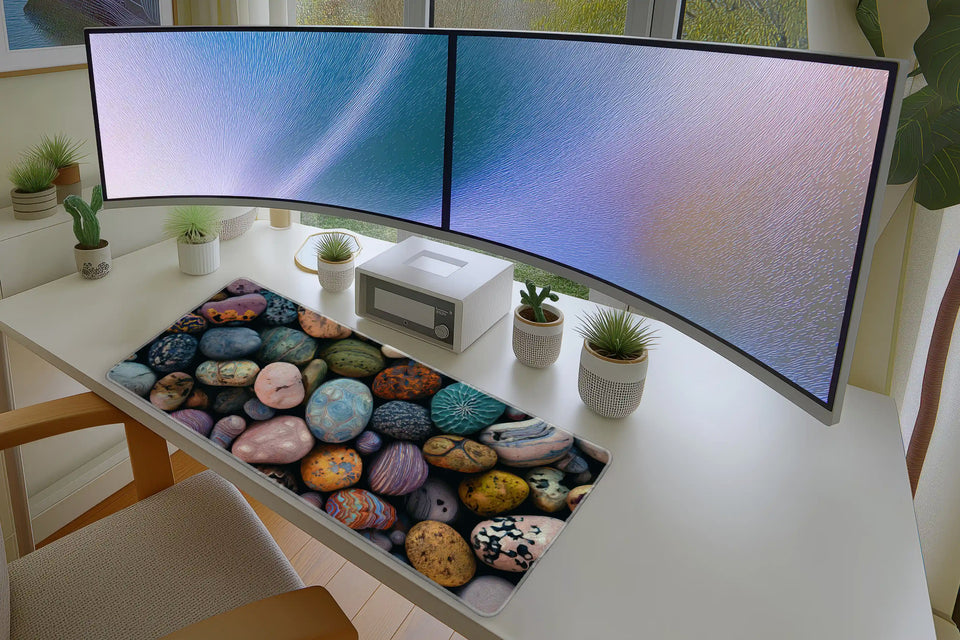 Colorful Abstract Stone Pattern Mouse Pad – Artistic Desk Mat