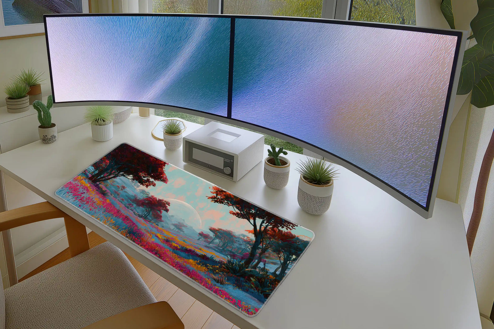 Alien Meadow Mousepad – Vivid Fantasy Landscape Design