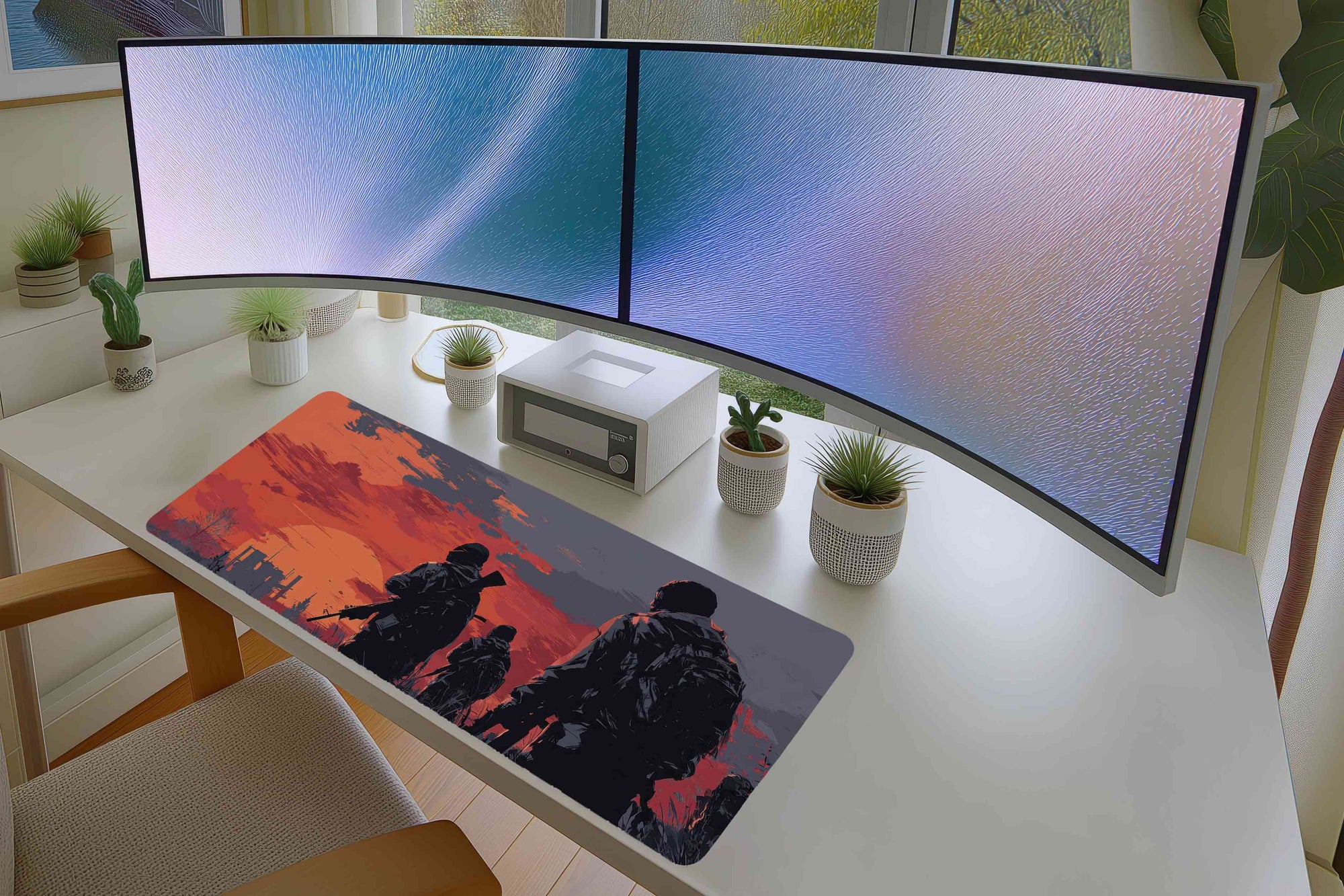 Apocalyptic Sunset Patrol Mousepad – Wasteland Warrior Art