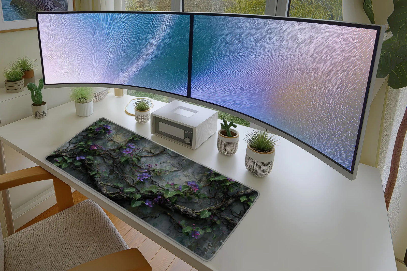 Violet Vine Mousepad – Rustic Wall Floral Art