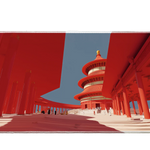 Red Temple Architectural Art Mousepad