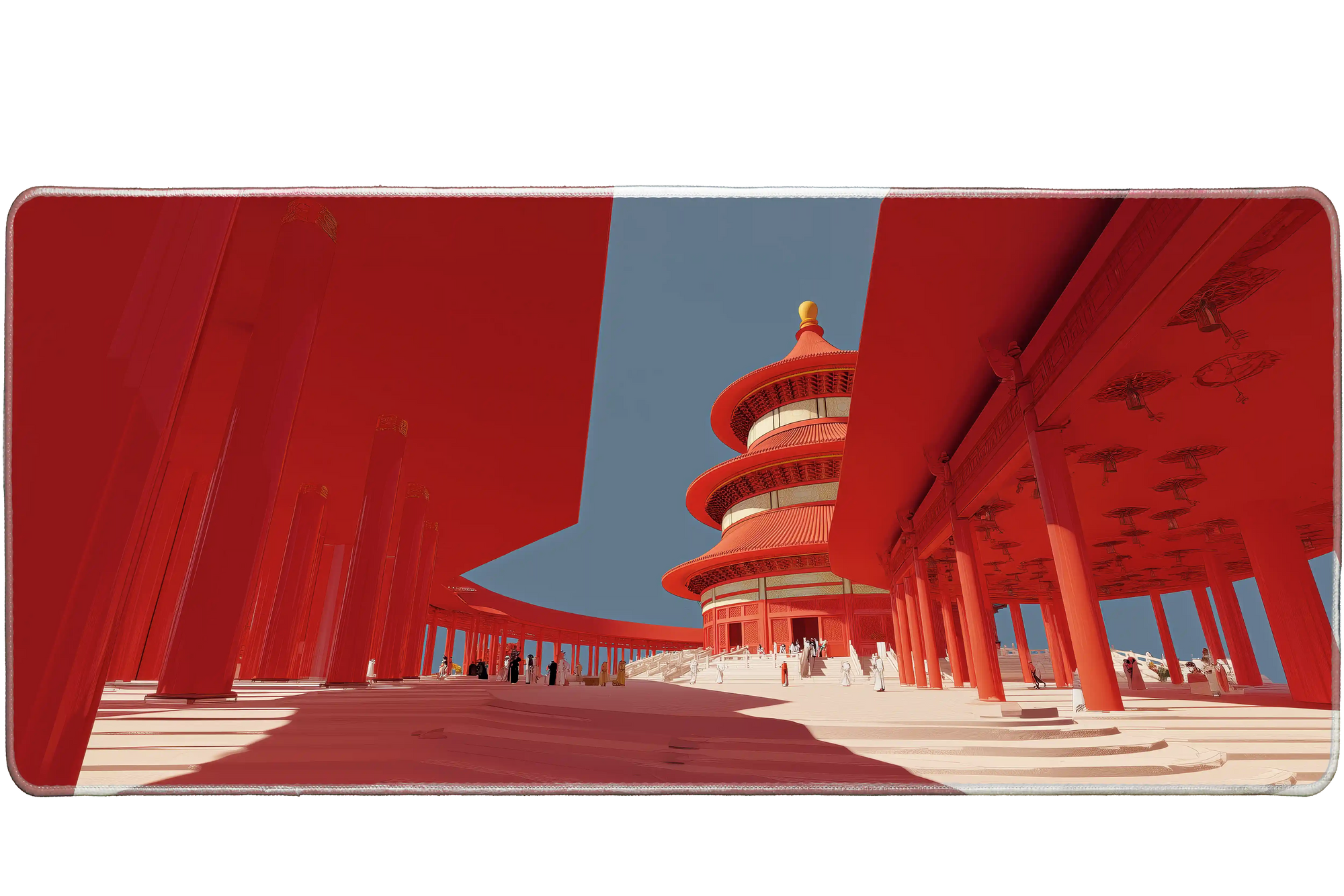 Red Temple Architectural Art Mousepad