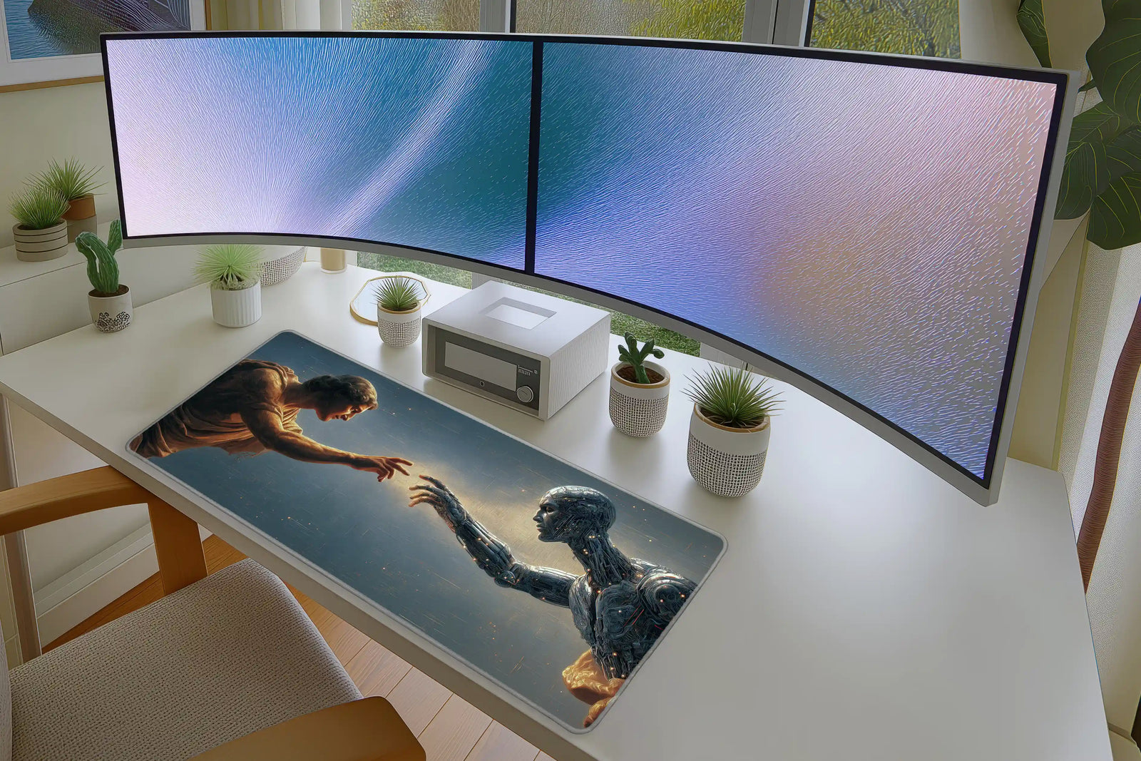 Human vs. Machine Mousepad – Classical & Futuristic Fusion Art