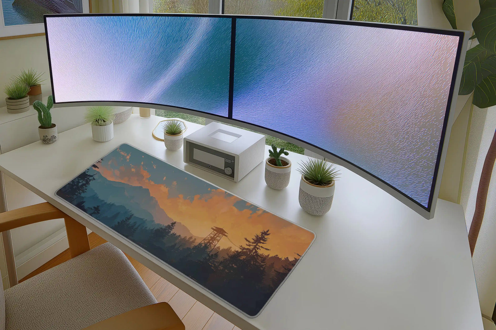 Mountain Sunset Lookout Mousepad – Firewatch Forest Art