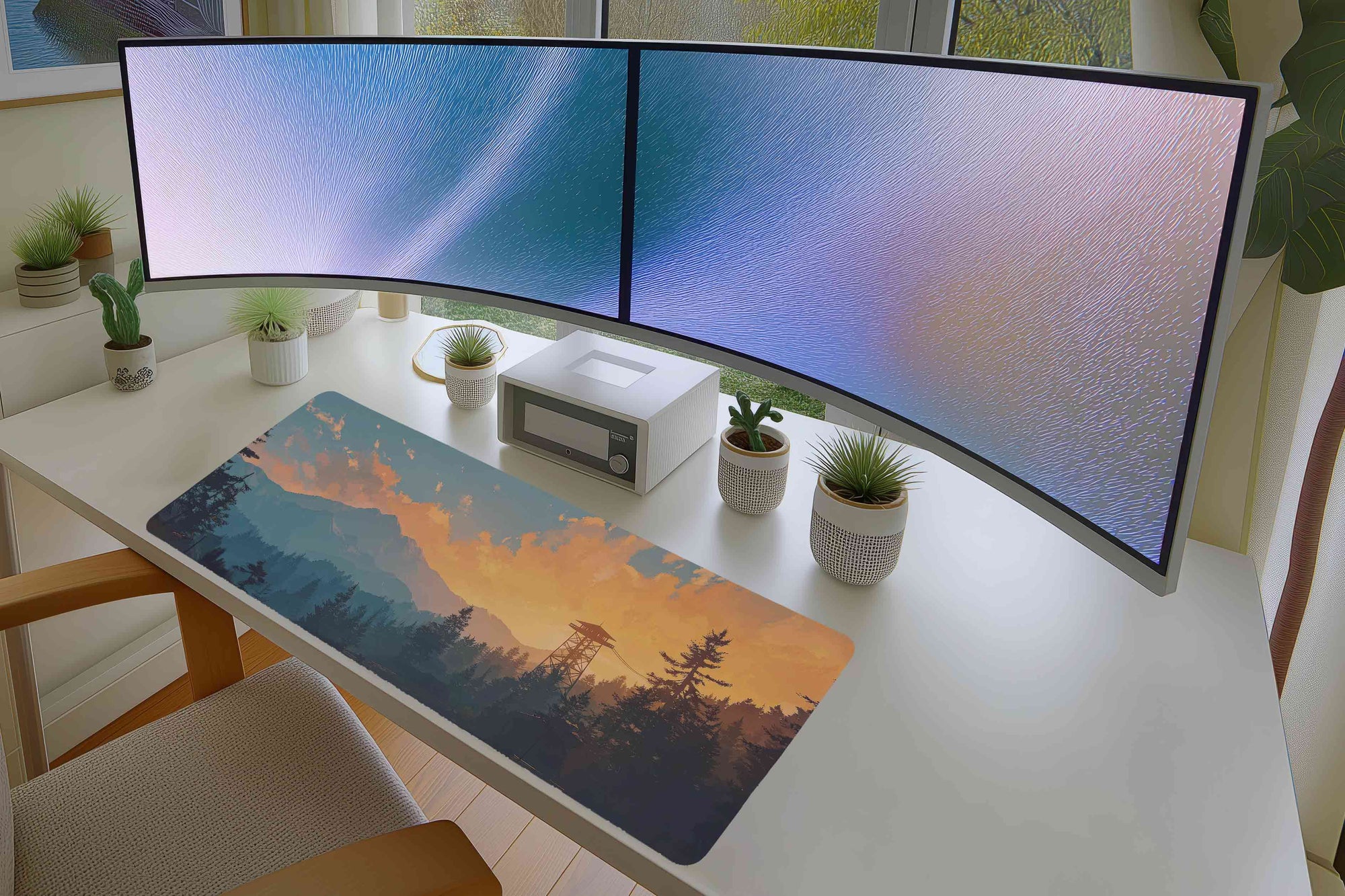 Mountain Sunset Lookout Mousepad – Firewatch Forest Art