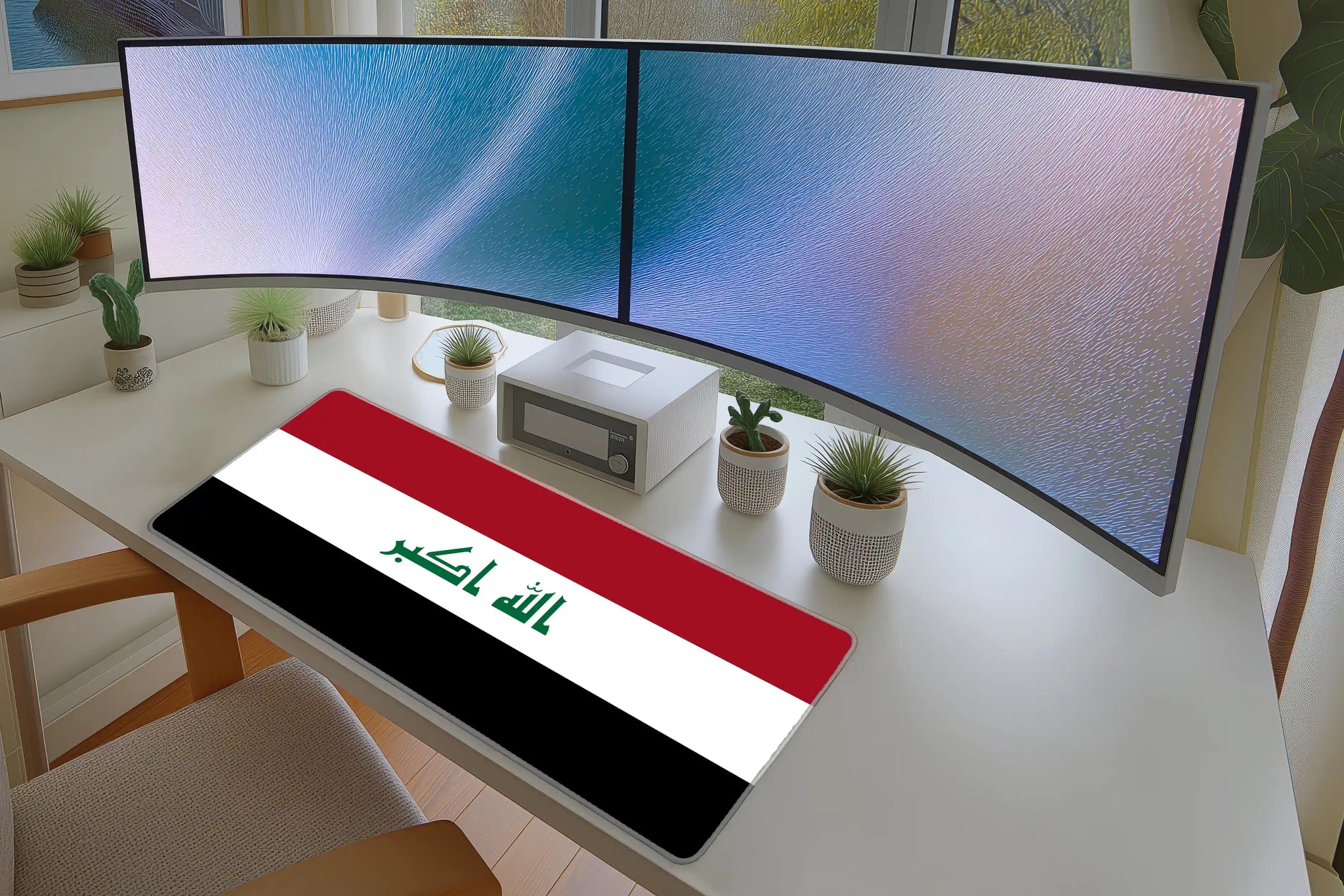 Iraq Flag Desk Mat – Patriotic Iraqi Flag Extended Mouse Pad