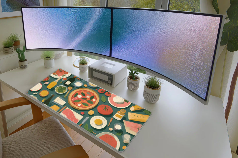 Italian Food Illustration Mousepad – Cozy Kitchen Desk Mat
