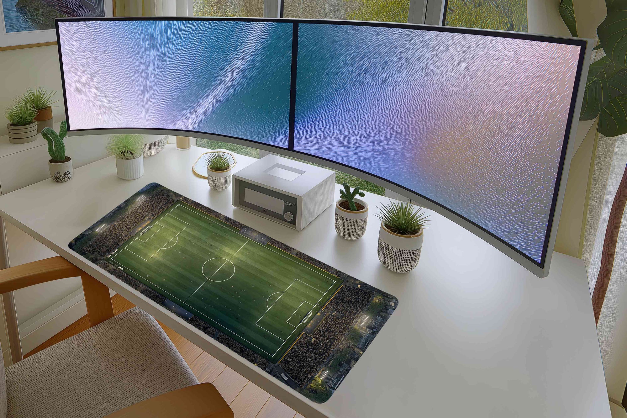 Aerial Soccer Stadium Mousepad – Game Day Energy