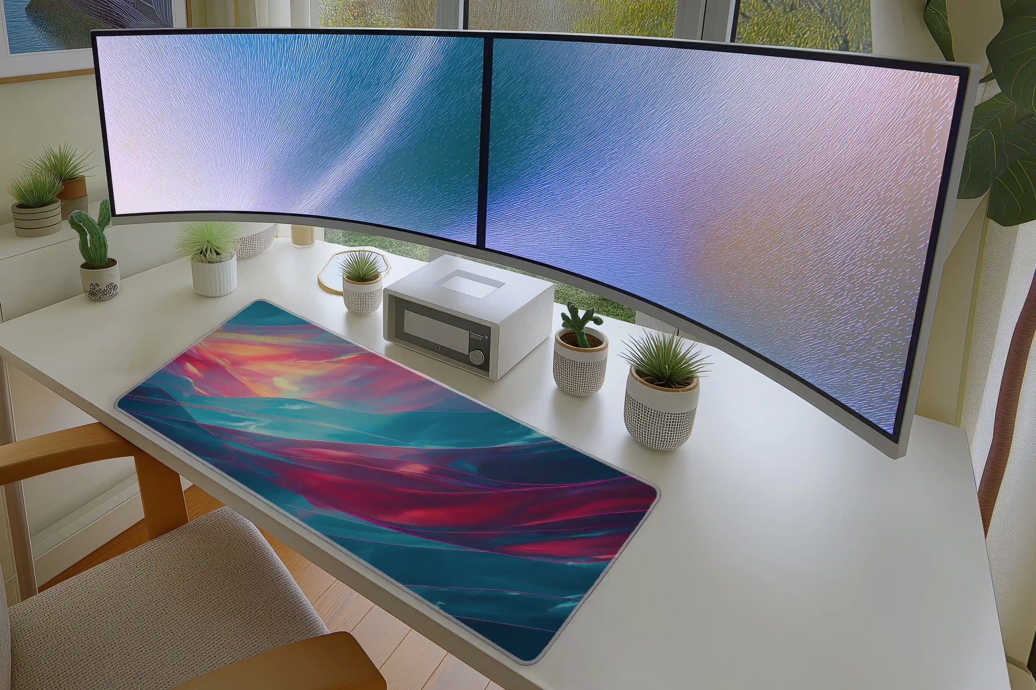 Colorful Flowing Abstract Desk Mouse Pad – Modern Aesthetic Desk Mat