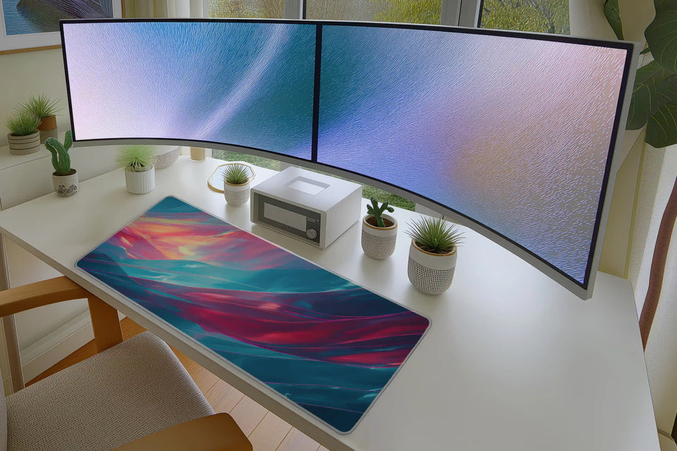 Colorful Flowing Abstract Desk Mouse Pad – Modern Aesthetic Desk Mat