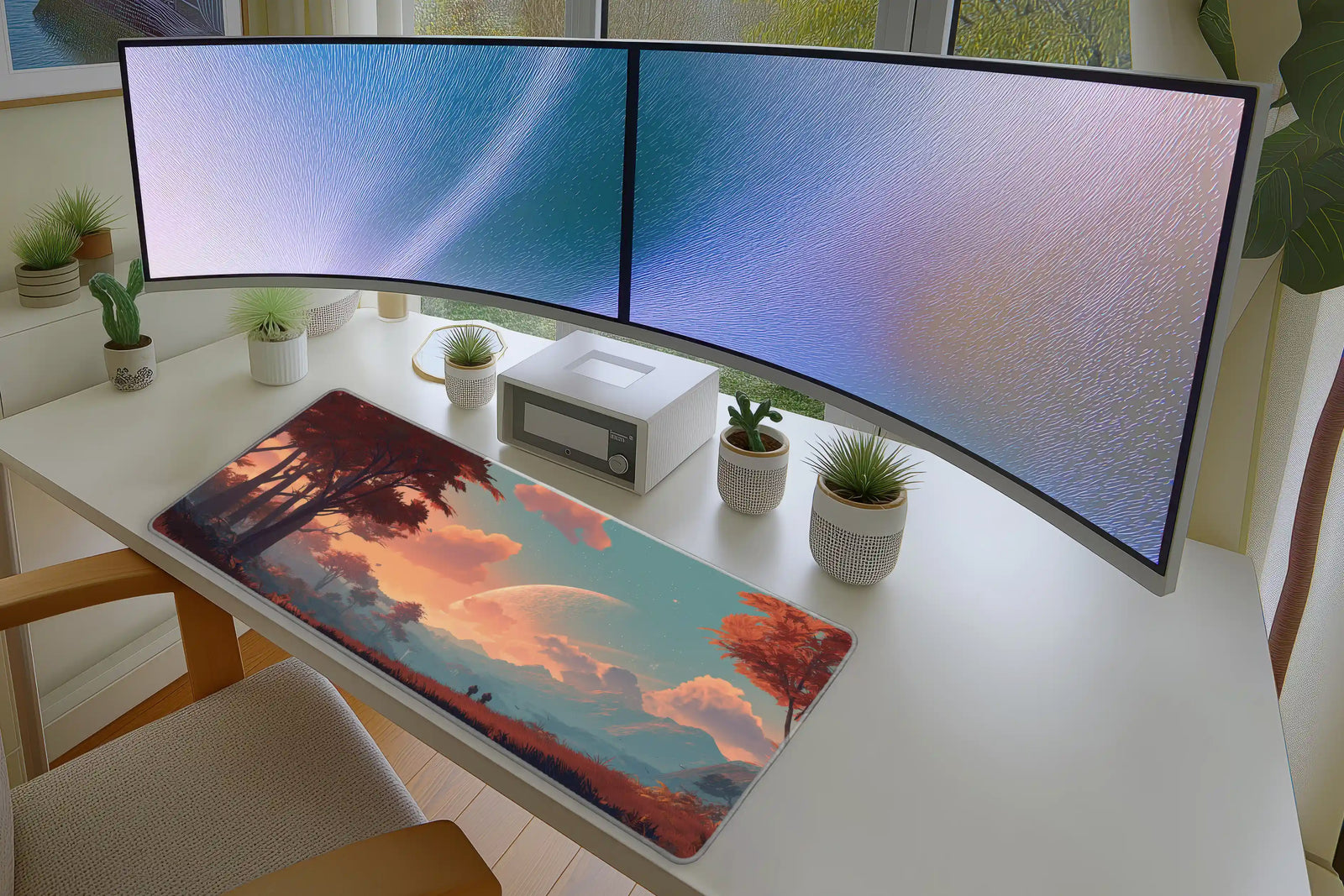 Fantasy Sci-Fi Forest Mousepad – Alien Planet Landscape Art