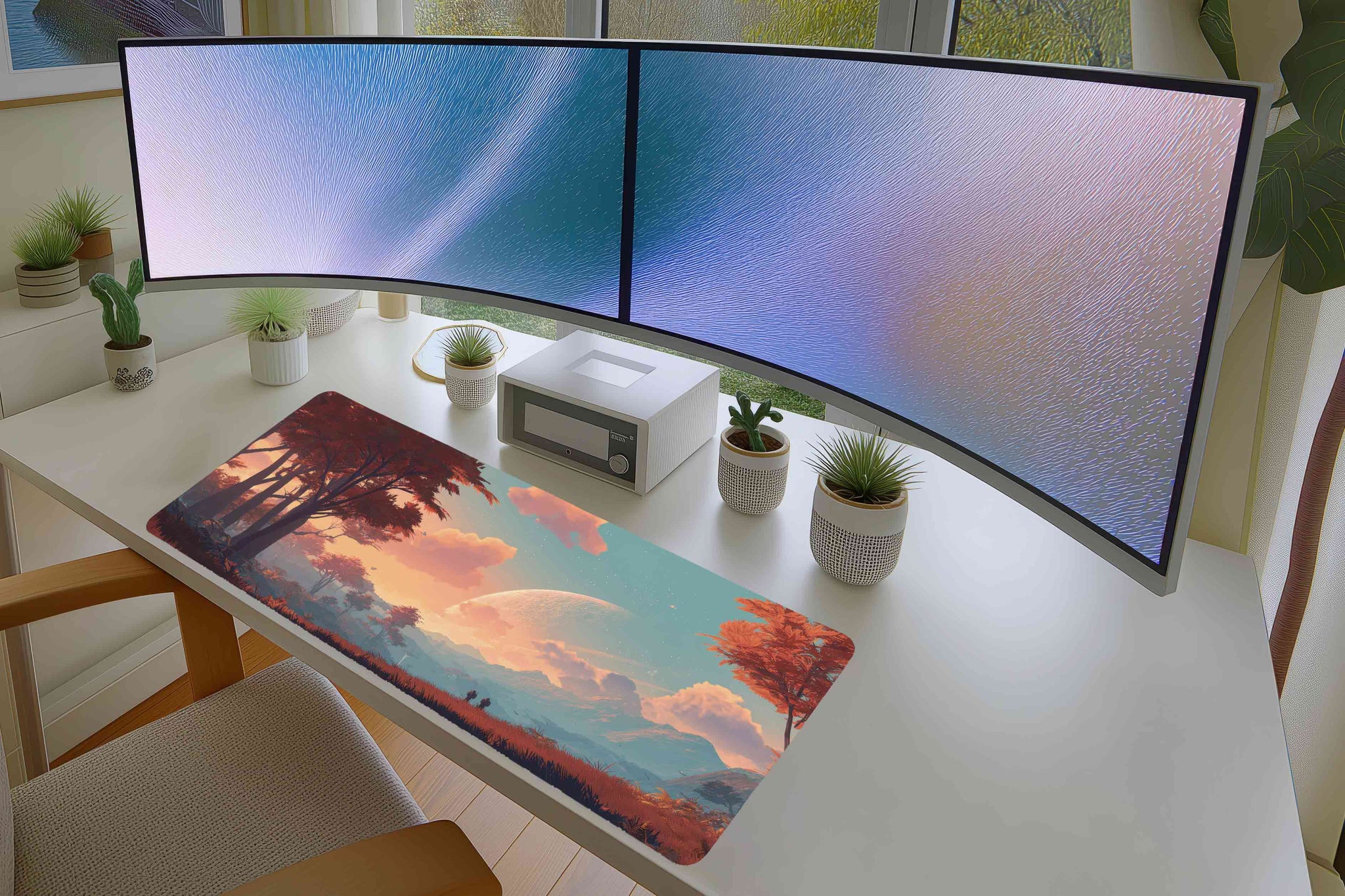 Fantasy Sci-Fi Forest Mousepad – Alien Planet Landscape Art