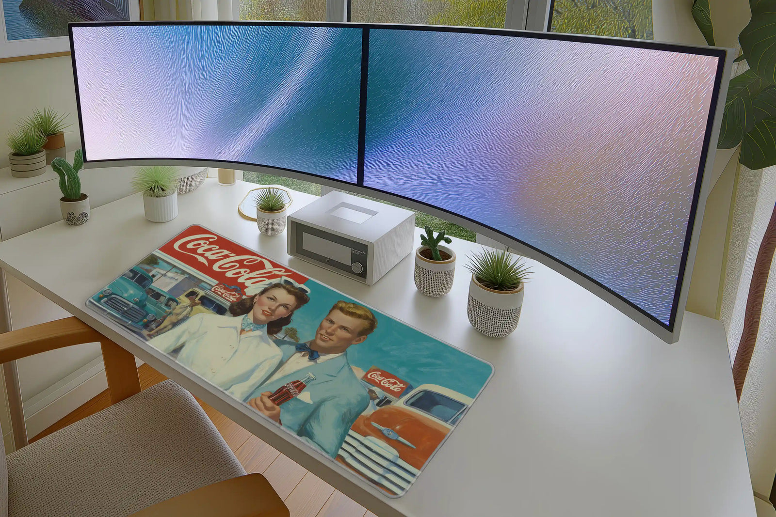Retro Soda Drive-In Mousepad – Vintage 1950s Art Desk Mat