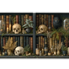Dark Academia Skull Desk Mat | Owl Library artwork on an extended desk mat with dark academia skull design