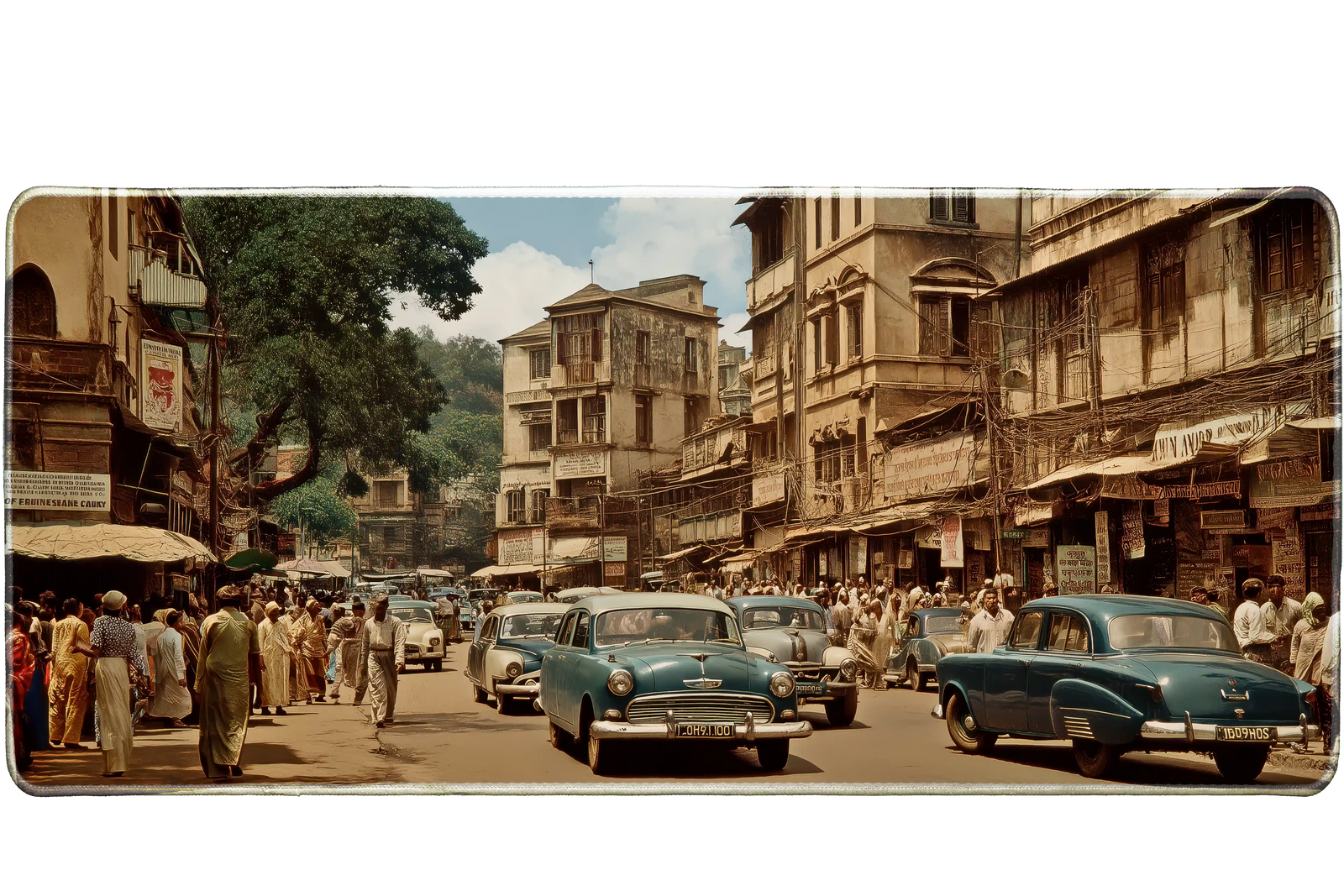Vintage Indian Street Scene Mousepad