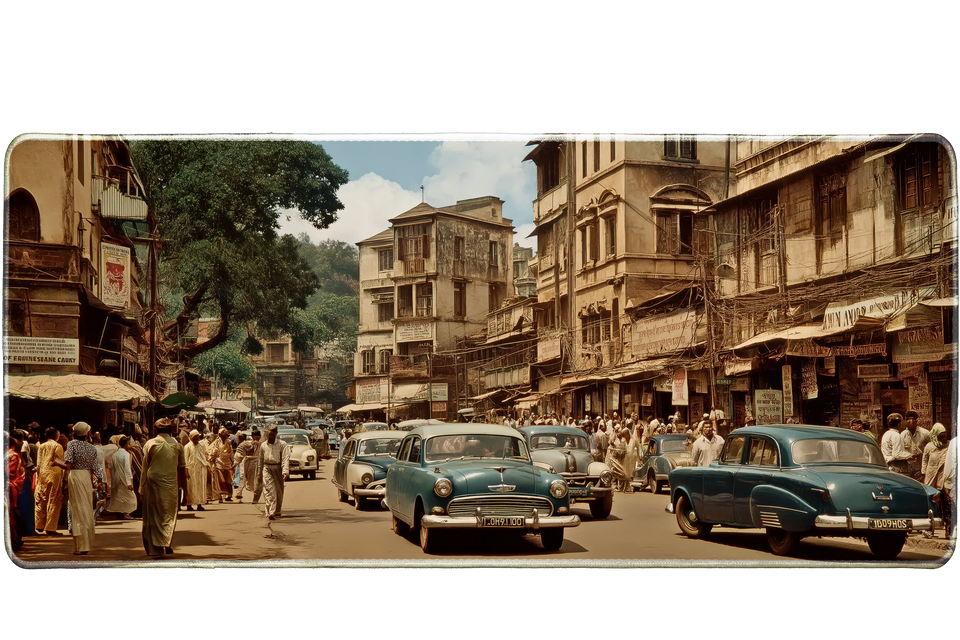 Vintage Indian Street Scene Mousepad