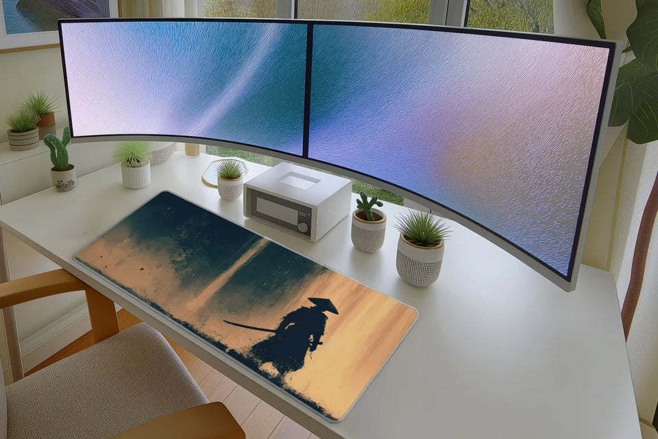 Samurai Warrior Silhouette Mousepad – Bold Zen Aesthetic