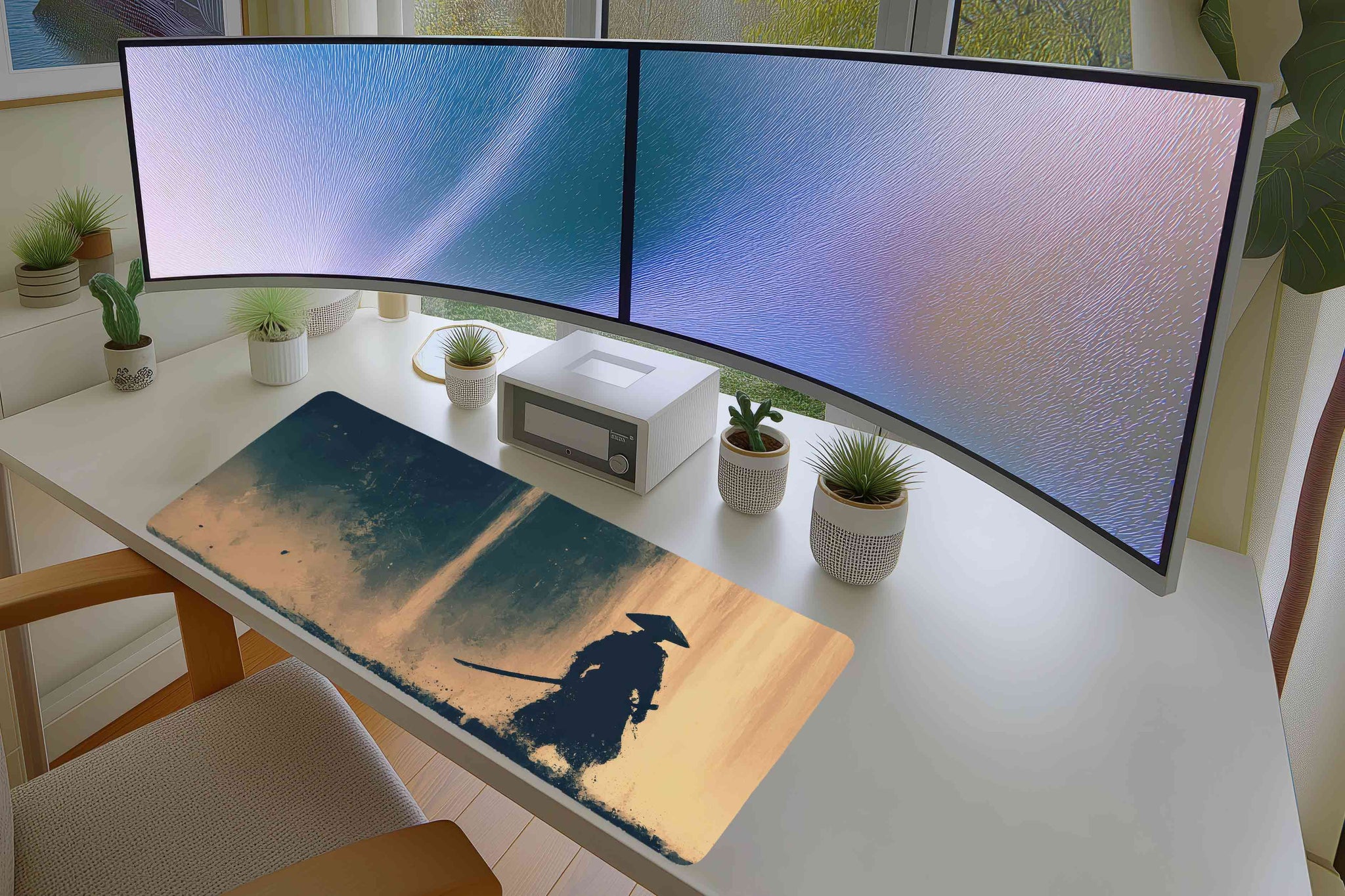 Samurai Warrior Silhouette Mousepad – Bold Zen Aesthetic