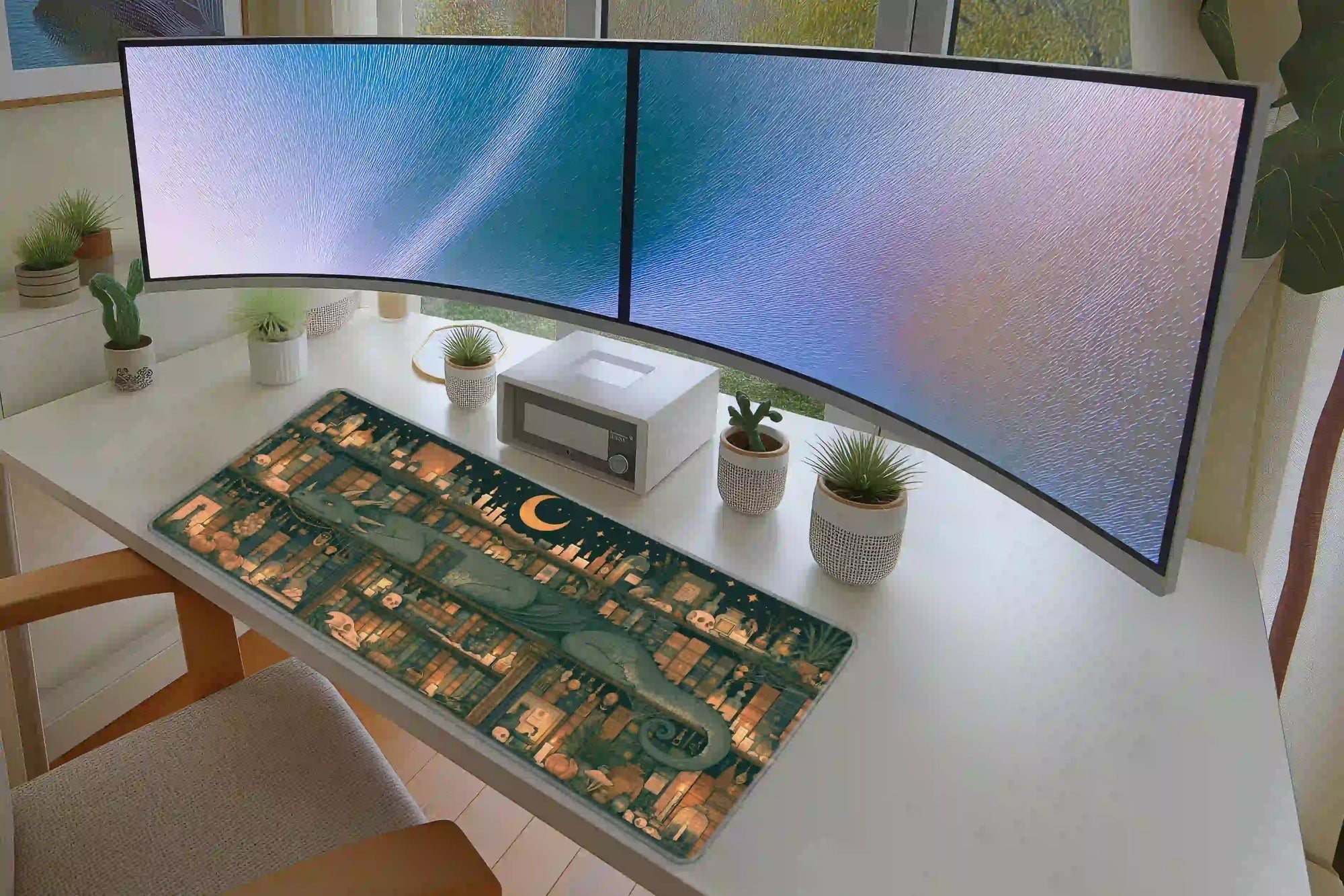 Sleeping Dragon Dark Academia Library Desk Mat