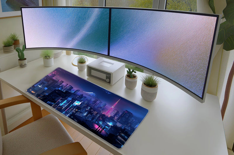 Tokyo Skyline Mousepad – Neon Night with Mount Fuji View