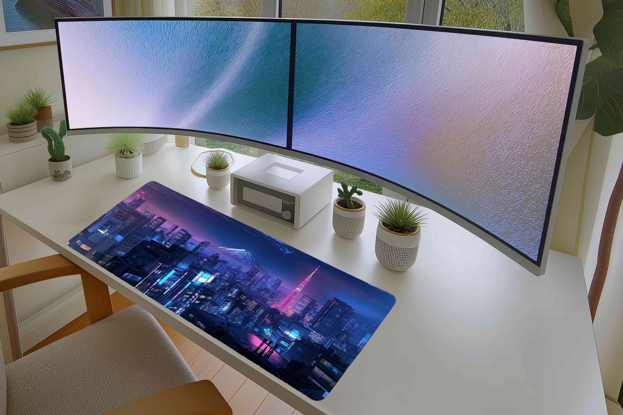 Tokyo Skyline Mousepad – Neon Night with Mount Fuji View