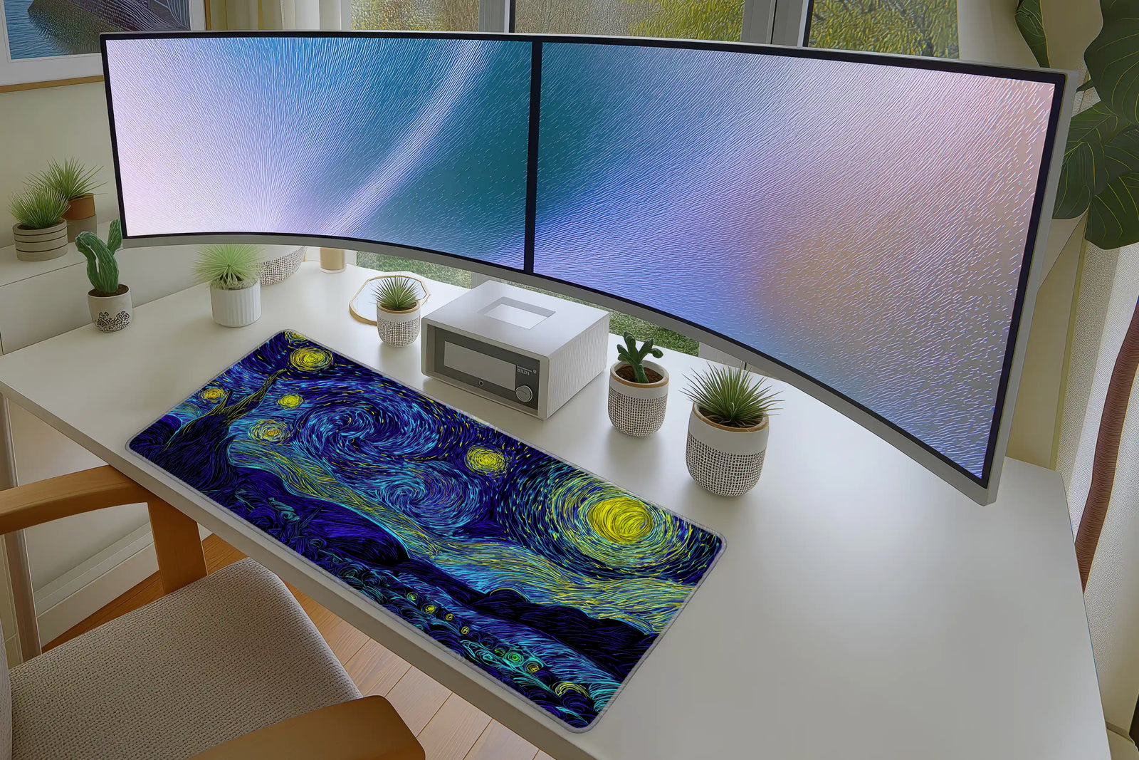 Starry Night Swirl Mousepad – Vivid Van Gogh Style Art
