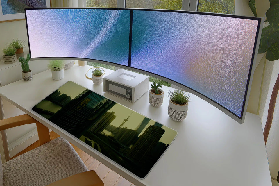 Shanghai City Skyline at Sunset Mousepad