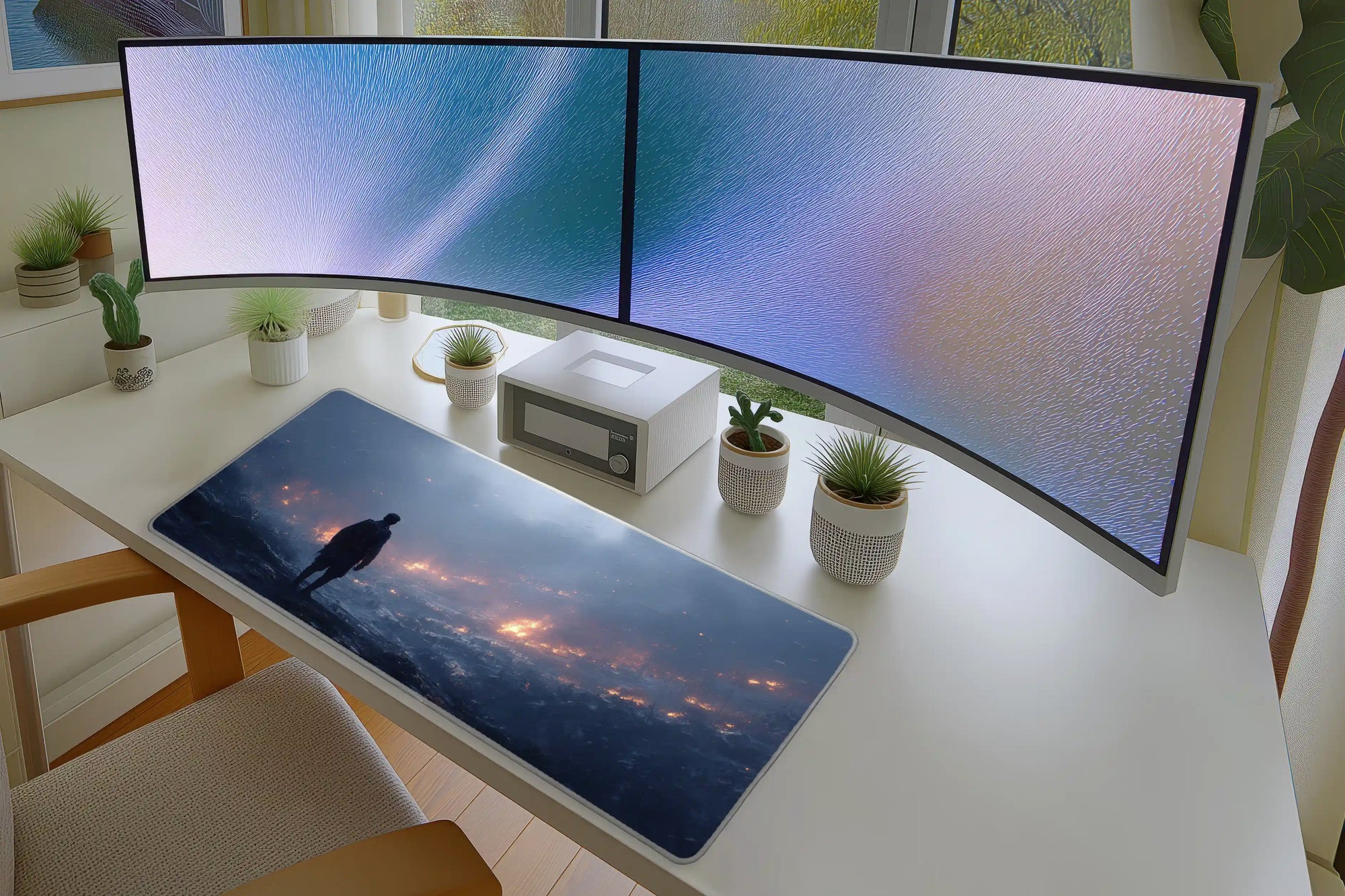 Stormfront Blaze Mousepad – Soldier in Fiery Warzone Art