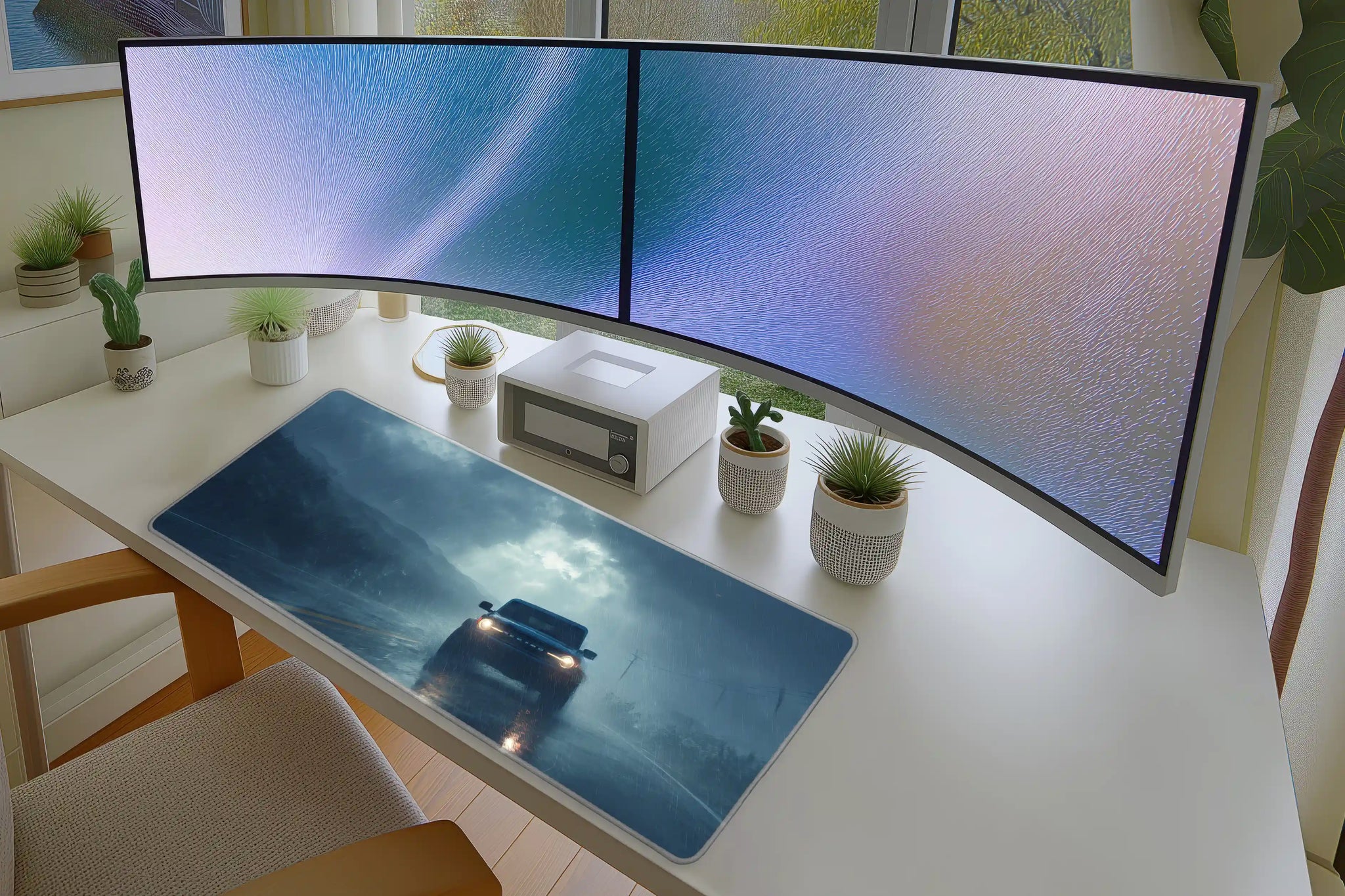 Off-Road SUV in Rain Mousepad – Stormy Drive Adventure Art