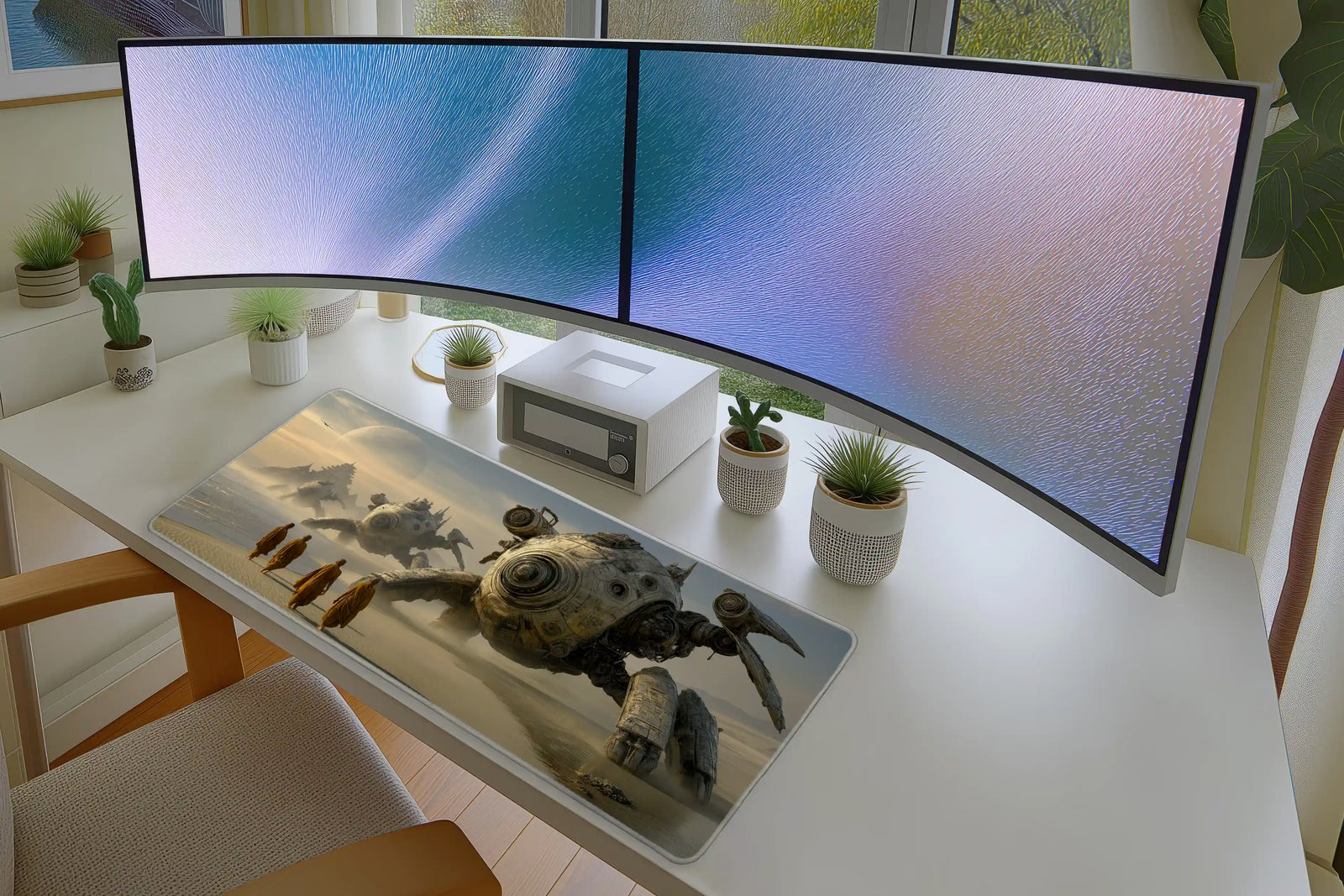 Ancient Mecha Desert Mousepad – Futuristic Fantasy Art
