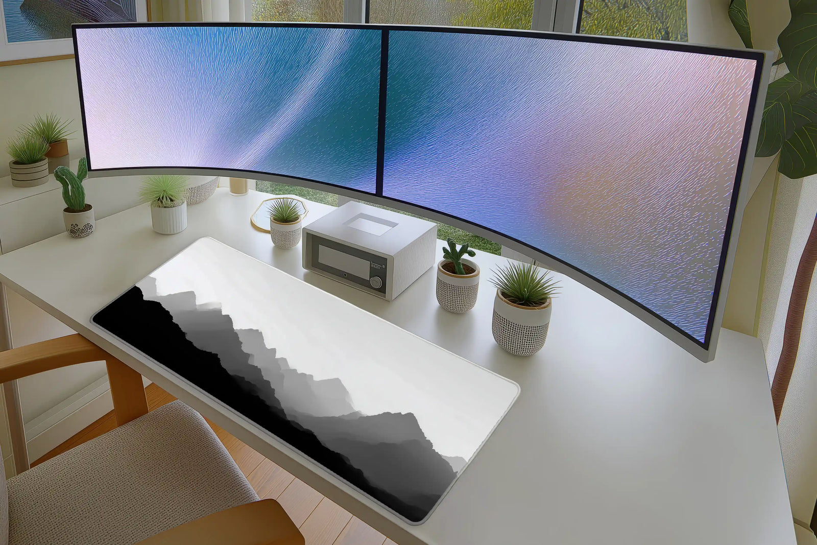 Monochrome Mountain Silhouette Mousepad