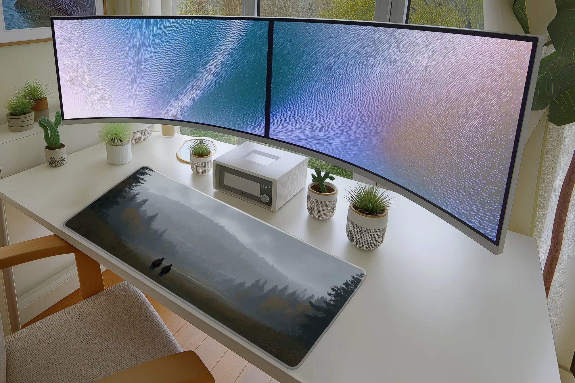 Foggy Forest Journey Mousepad – Misty Landscape Art