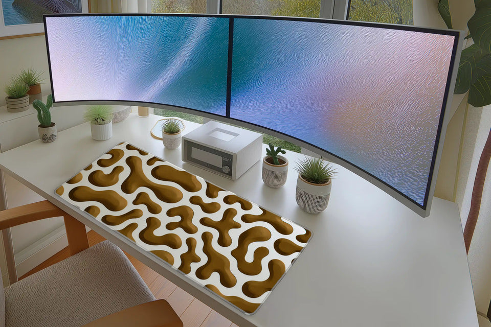 Organic Blob Pattern – Retro Abstract desk mat artwork and product view