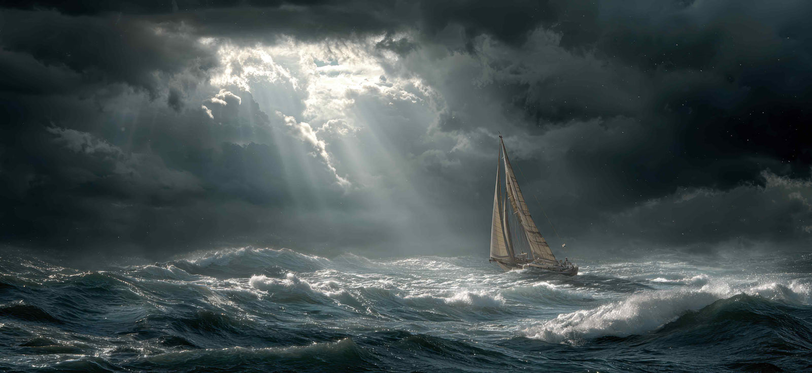 Stormy Sea Sailboat Mousepad – Dramatic Ocean Adventure