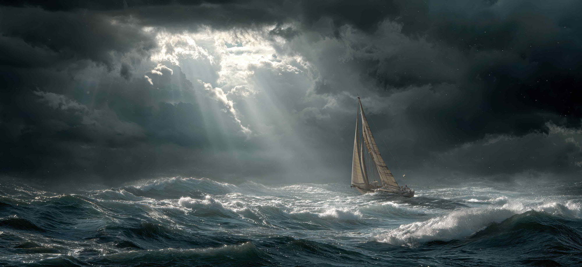 Stormy Sea Sailboat Mousepad – Dramatic Ocean Adventure