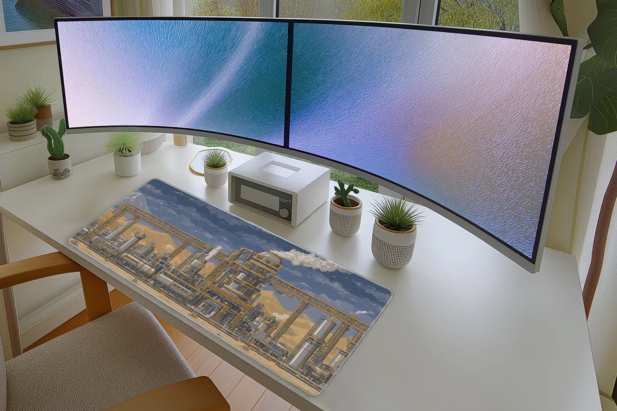 Pixel Art Factory Mousepad – Desert Industry Aesthetic