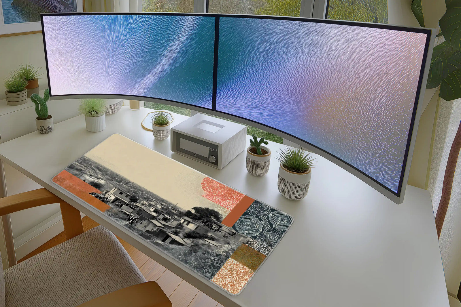 Abstract Urban Landscape Collage Mousepad