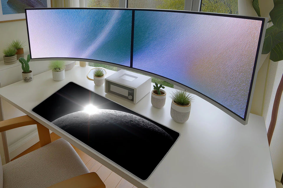 Craters of the Moon Mousepad – Space Sunrise in Orbit