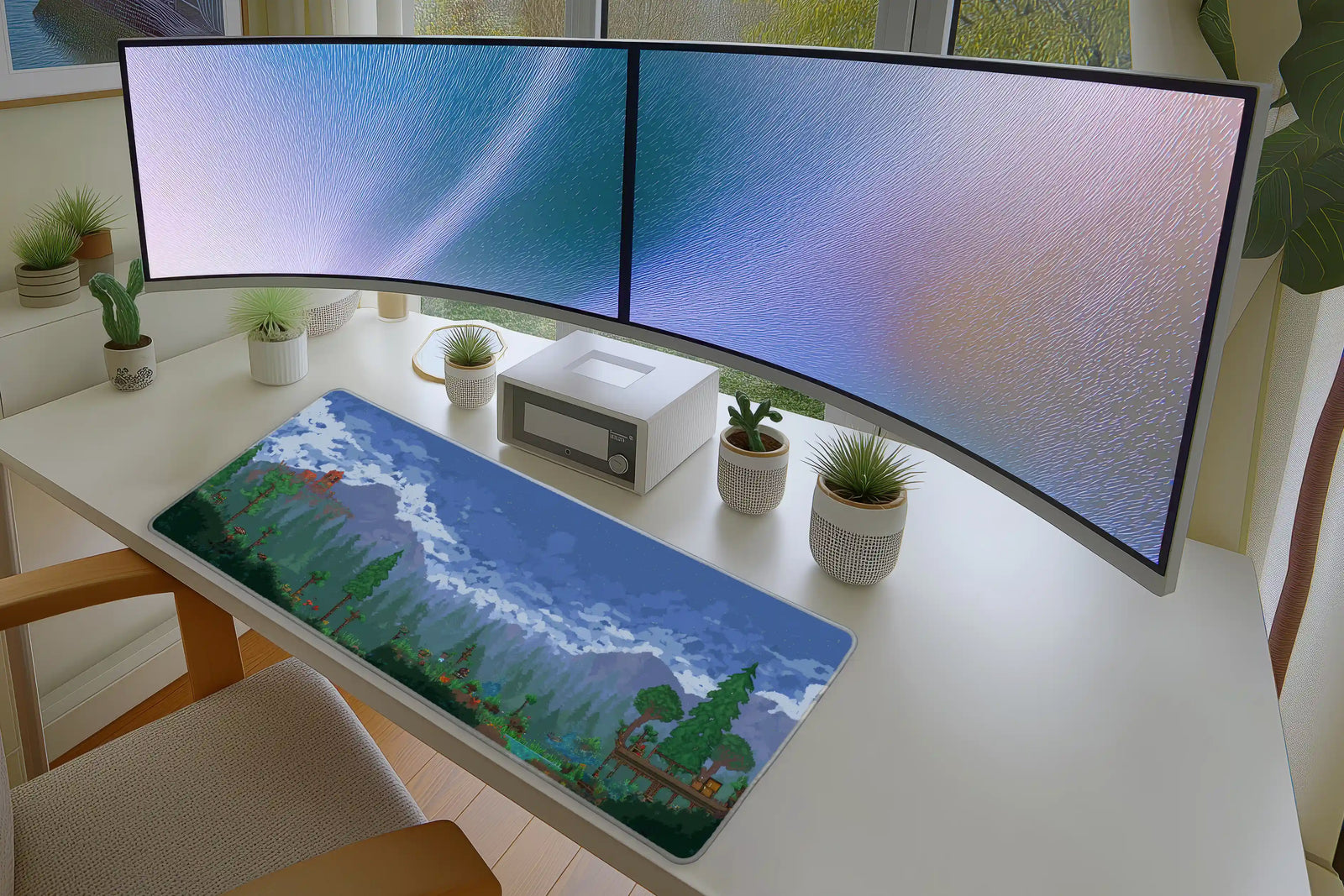 Pixel Forest Adventure Mousepad – Retro Game Landscape Art