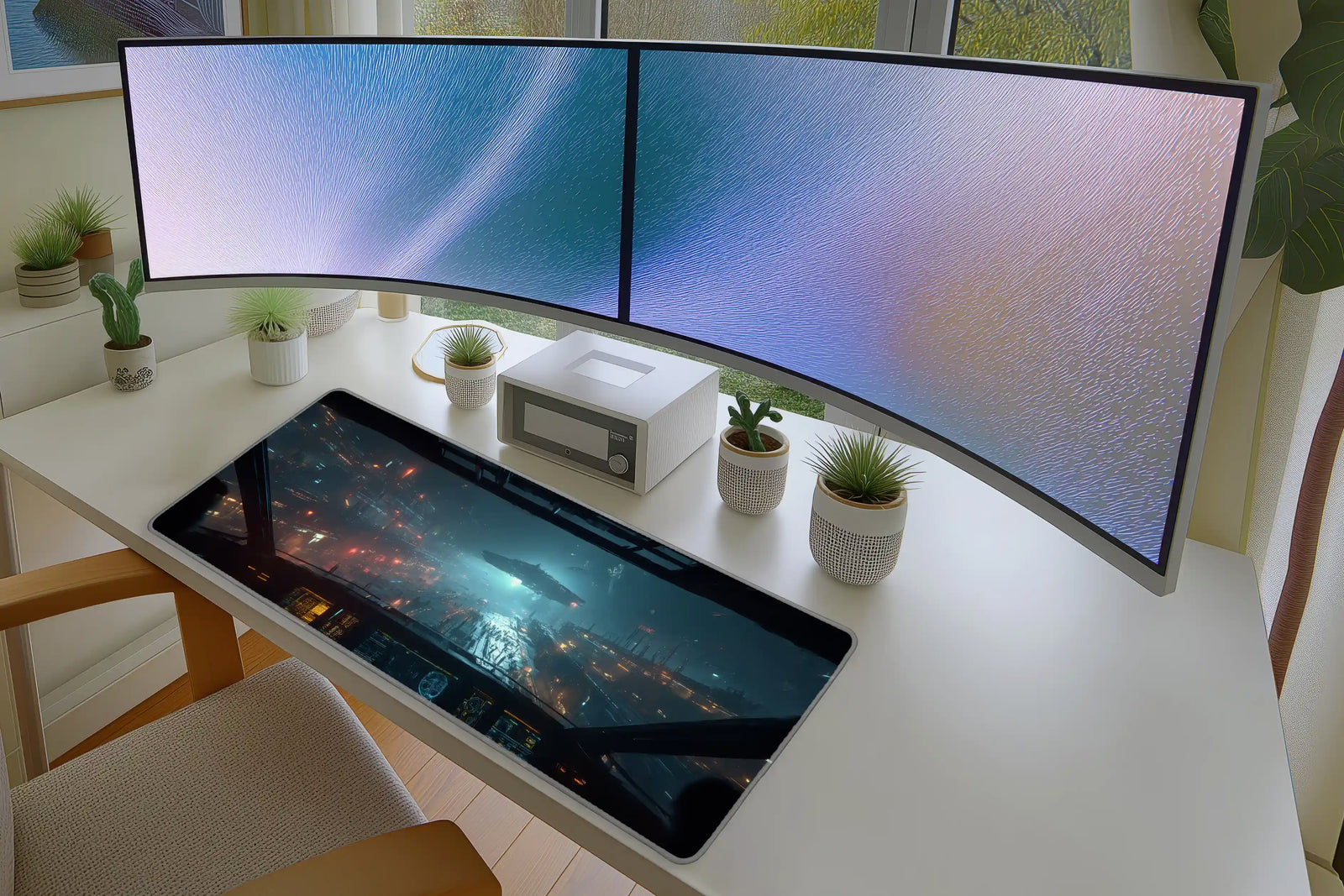 Sci-Fi Cockpit Mousepad – Futuristic Spaceport View