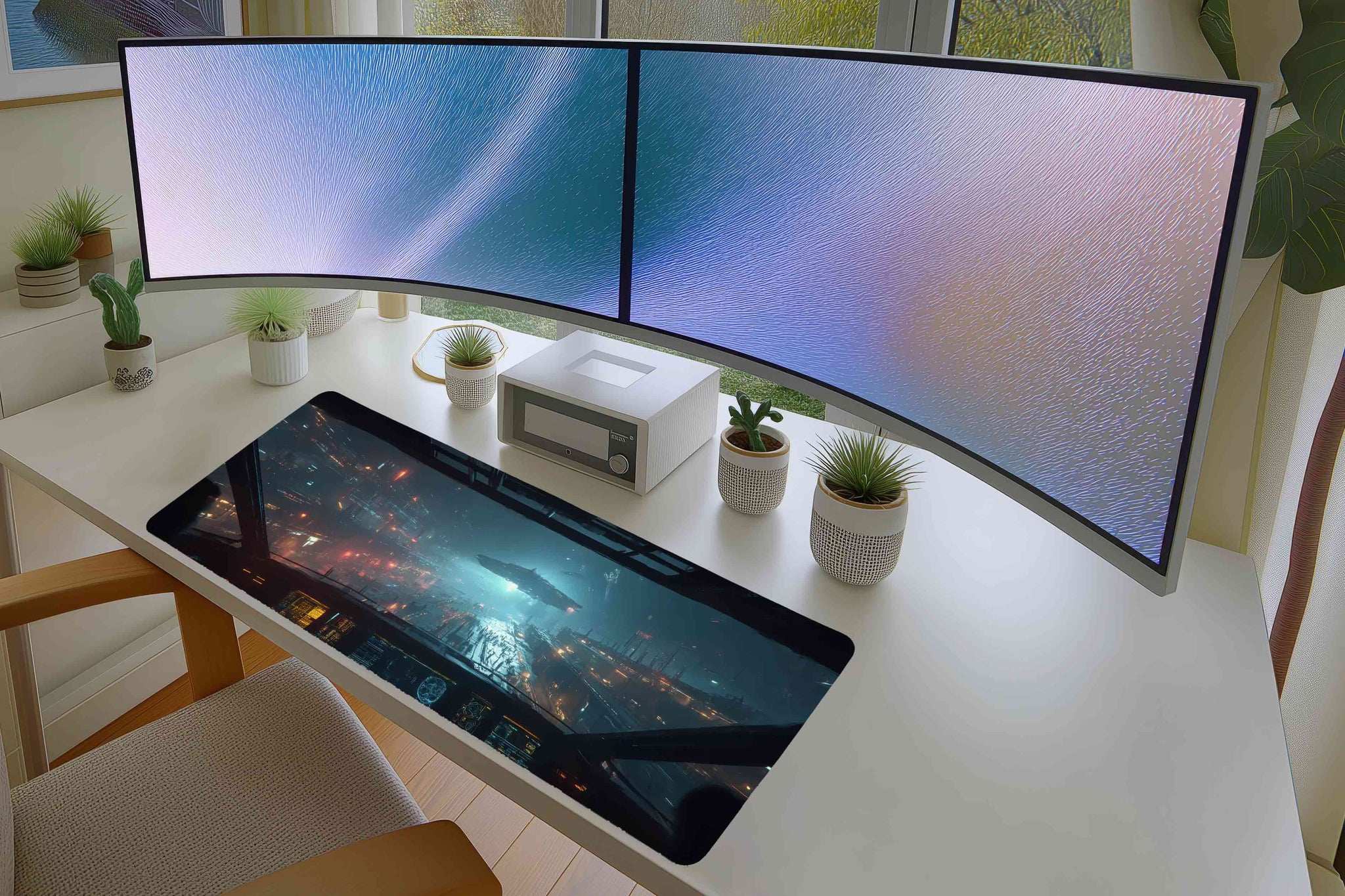 Sci-Fi Cockpit Mousepad – Futuristic Spaceport View