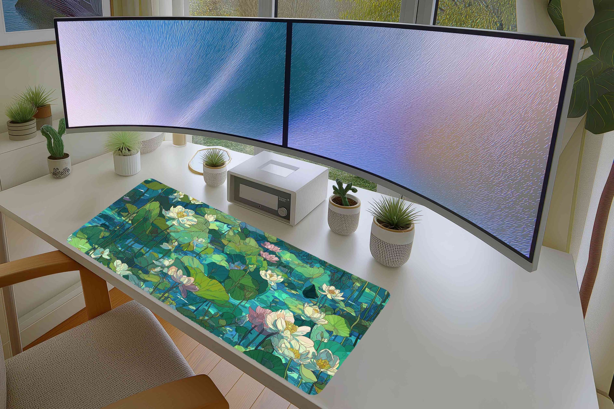 Lotus Pond Mousepad – Tranquil Water Lily Artwork