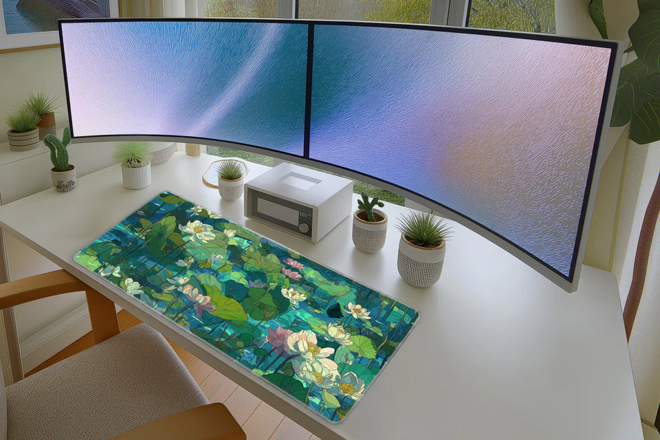 Lotus Pond Mousepad – Tranquil Water Lily Artwork