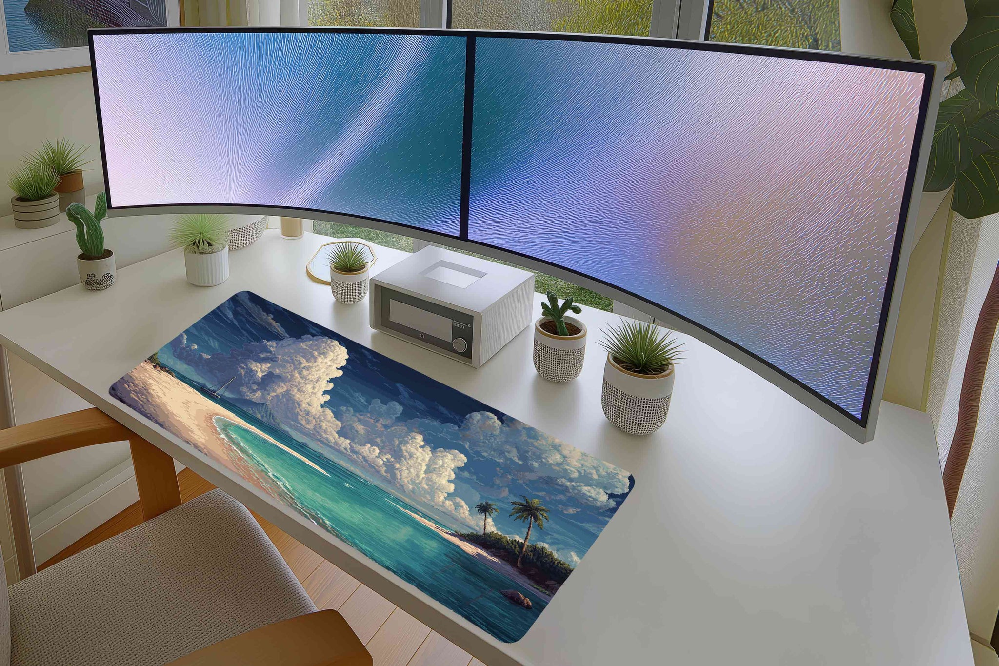 Tropical Pixel Beach Mousepad – Ocean Breeze Vibes