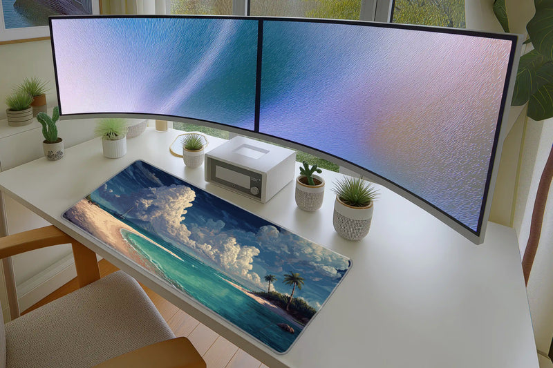 Tropical Pixel Beach Mousepad – Ocean Breeze Vibes
