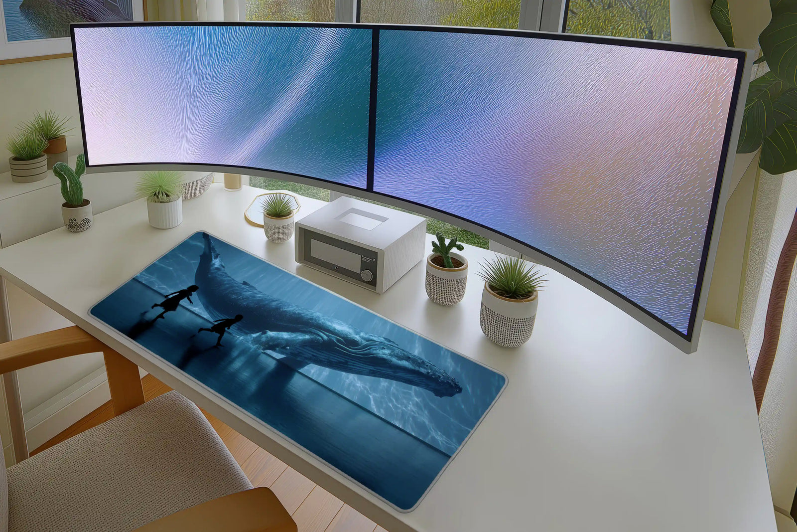 Majestic Whale & Kids Mousepad – Ocean Magic in Motion
