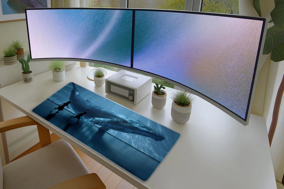 Majestic Whale & Kids Mousepad – Ocean Magic in Motion